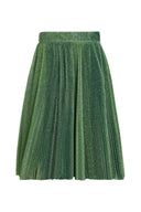 Dolce & Gabbana Metallic Green High Waist A-line Pleated Skirt