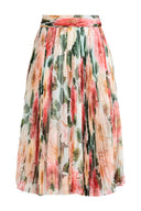 Dolce & Gabbana Multicolor Silk Floral High Waist Midi Skirt