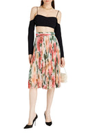 Dolce & Gabbana Multicolor Silk Floral High Waist Midi Skirt