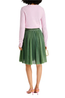 Dolce & Gabbana Metallic Green High Waist A-line Pleated Skirt
